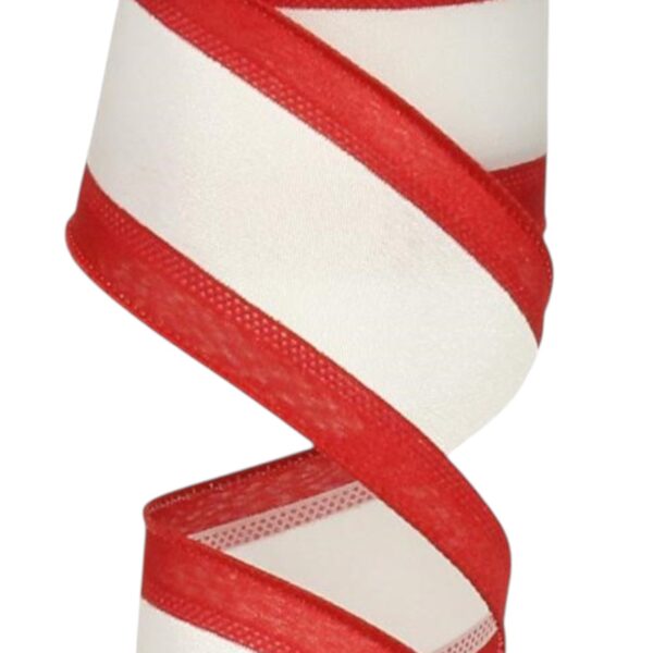 2.5" Red White Stripe Ribbon - 10
  yards
