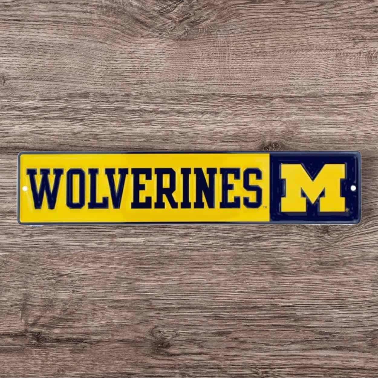 Michigan Wolverines Rectangle Sign Metal
