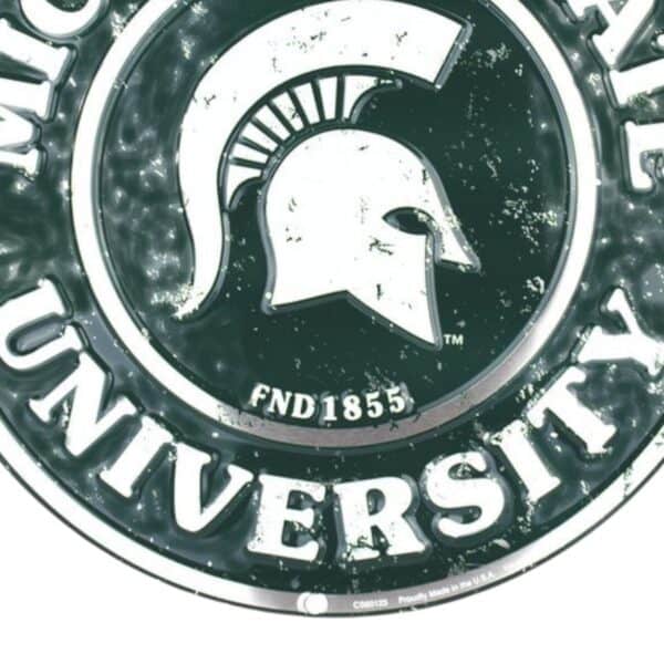 Michigan State Round Metal Sign