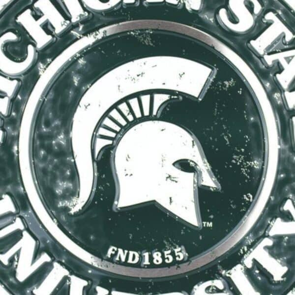 Michigan State Round Metal Sign