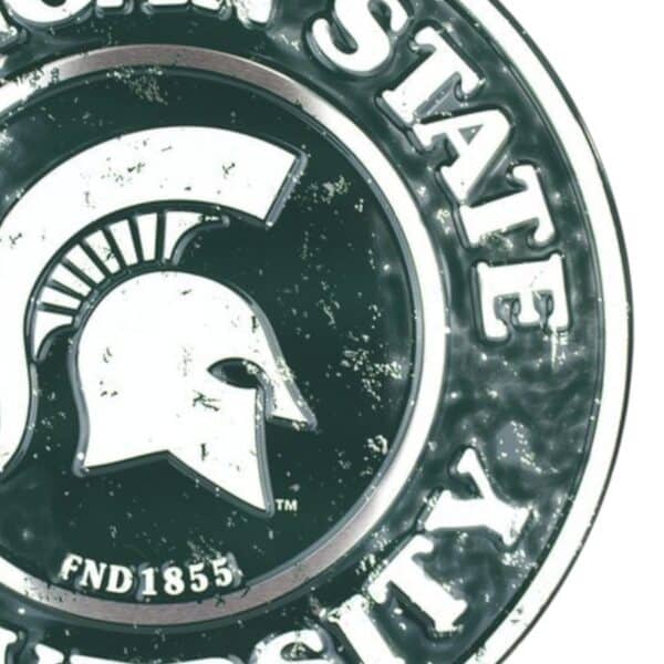 Michigan State Round Metal Sign