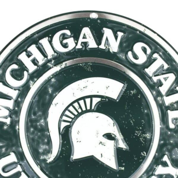 Michigan State Round Metal Sign