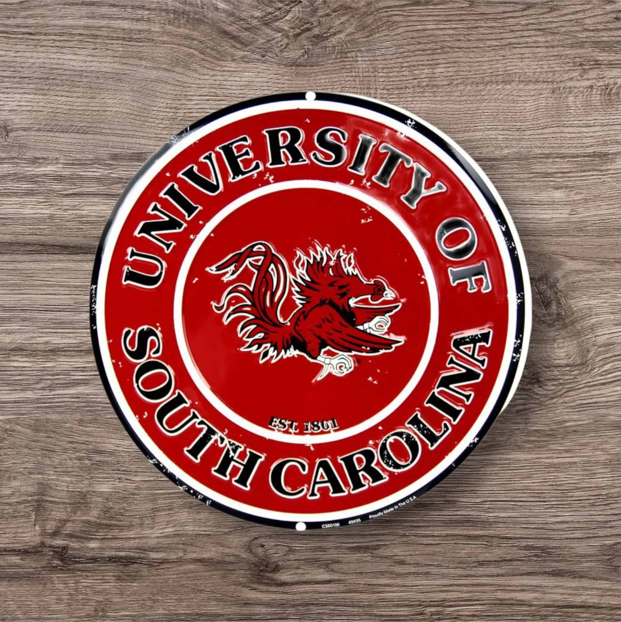 Gamecocks Round Metal Sign