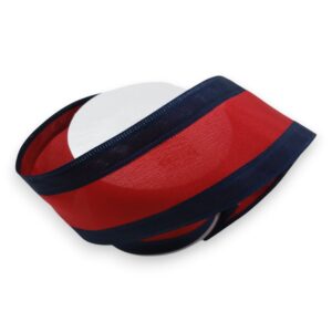 2.5" Navy Red Horizontal Stripe Ribbon- 10 yards