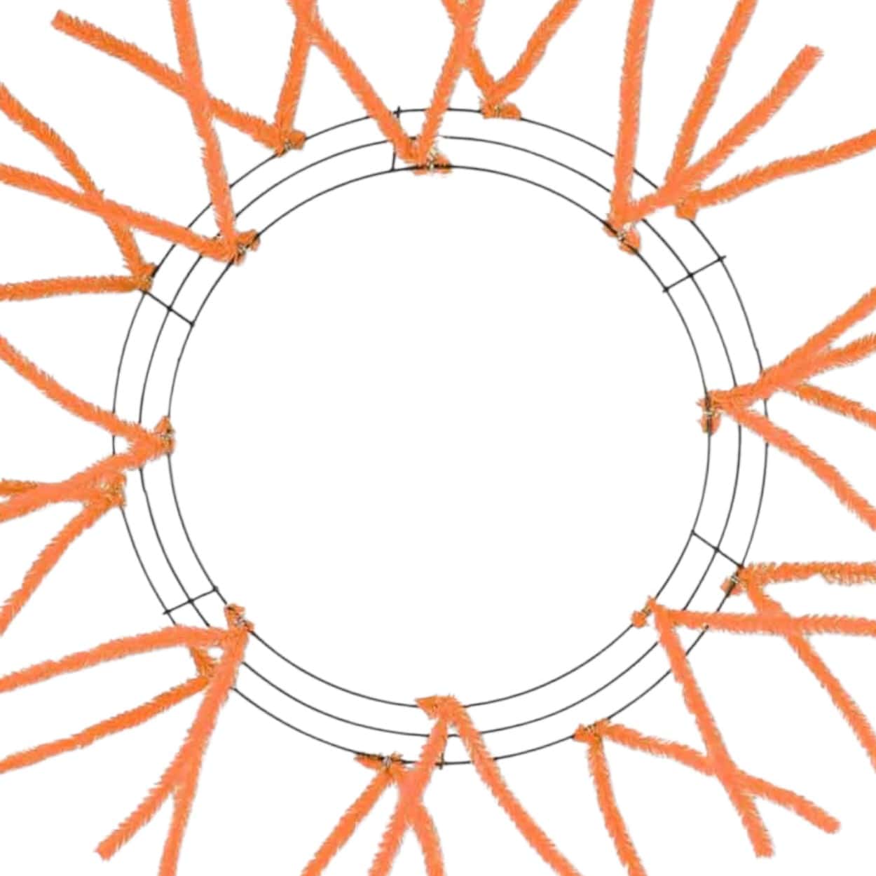15-24" Orange Wire Wreath Frame