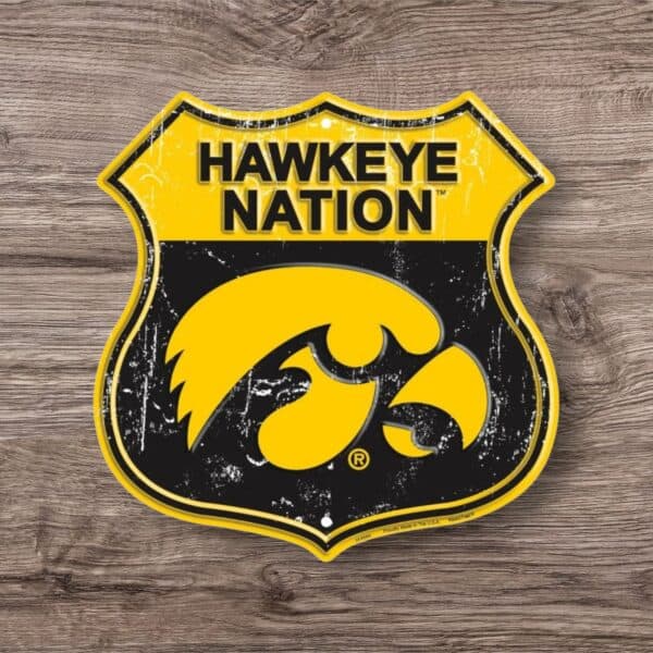 Iowa Hawkeyes Shield Sign
