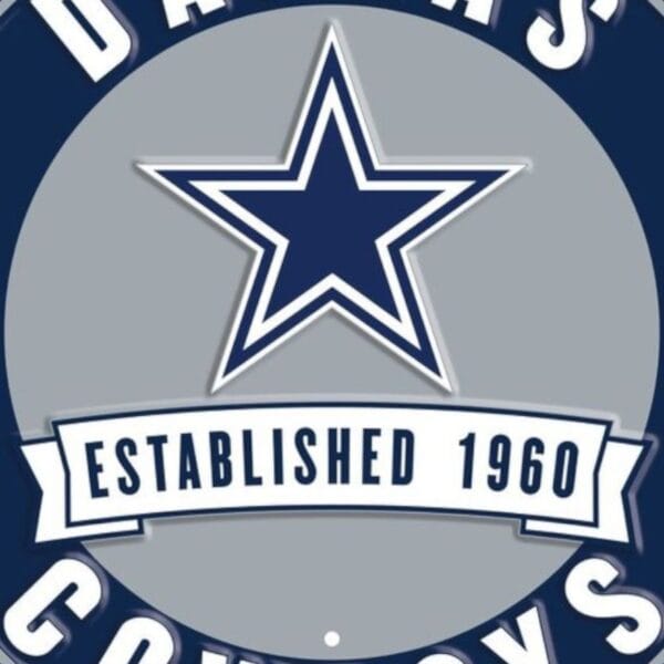 Dallas Cowboys Round Metal Sign
