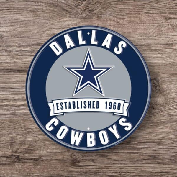 Dallas Cowboys Round Metal Sign