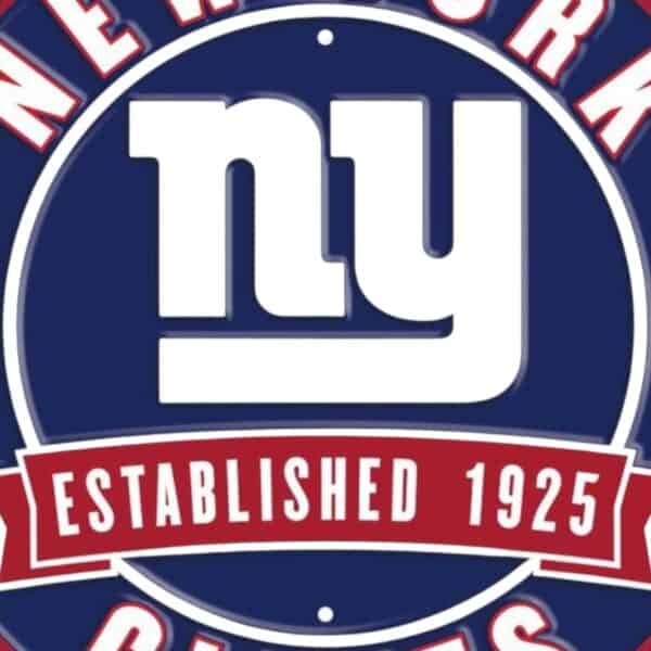 New York Giants Round Metal Sign