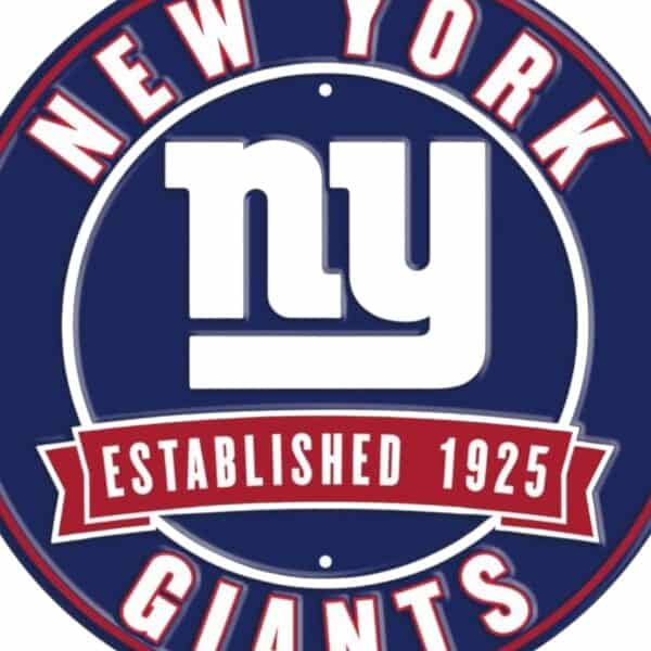 New York Giants Round Metal Sign