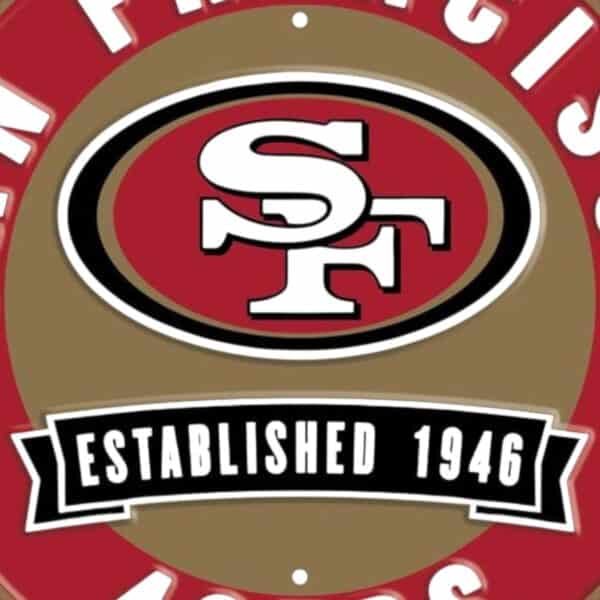 49ers Round Metal Sign