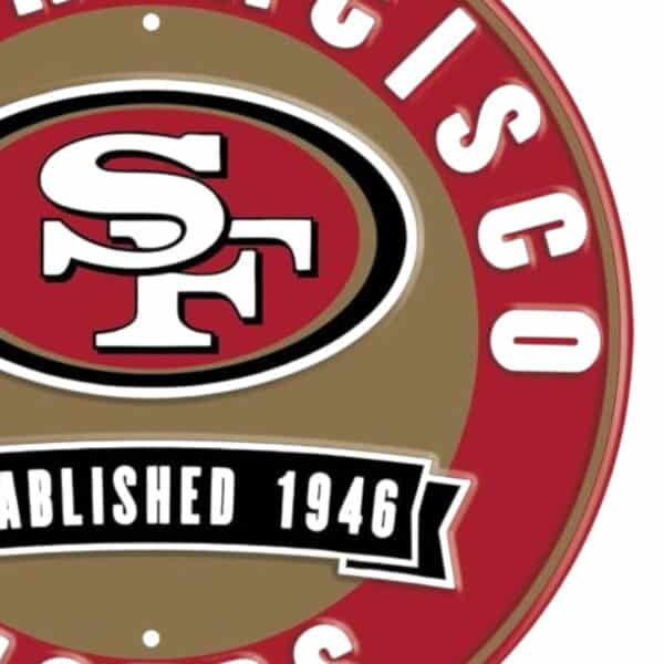 49ers Round Metal Sign