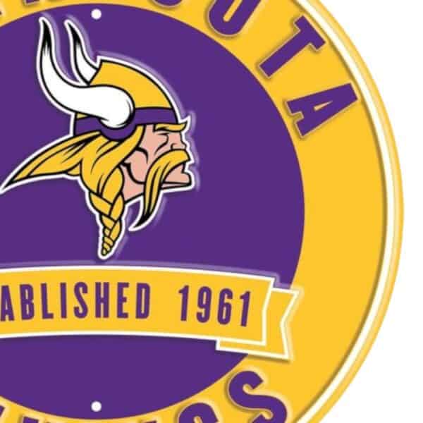 Minnesota Vikings Round Metal Sign