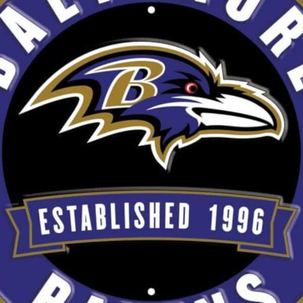 Baltimore Ravens Round Metal Sign