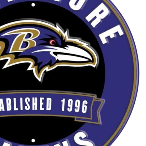 Baltimore Ravens Round Metal Sign