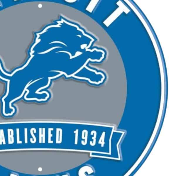 Detroit Lions Round Metal Sign