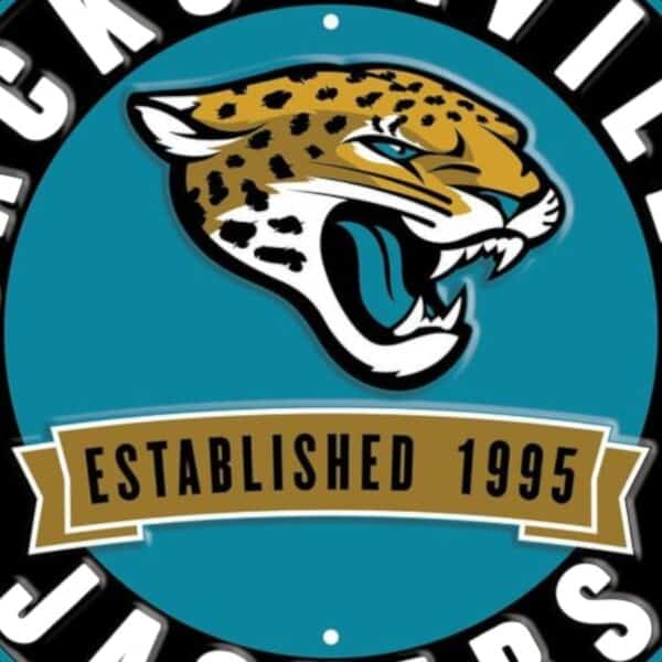 Jacksonville Jaguars Round Metal Sign