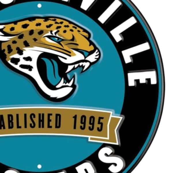 Jacksonville Jaguars Round Metal Sign