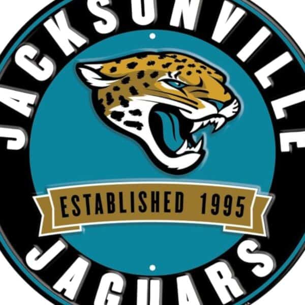 Jacksonville Jaguars Round Metal Sign