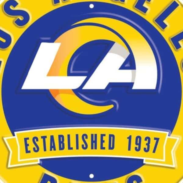 Los Angeles Rams Round Metal Sign