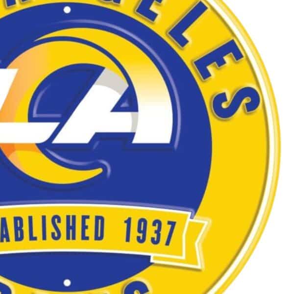 Los Angeles Rams Round Metal Sign