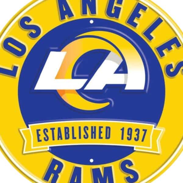 Los Angeles Rams Round Metal Sign