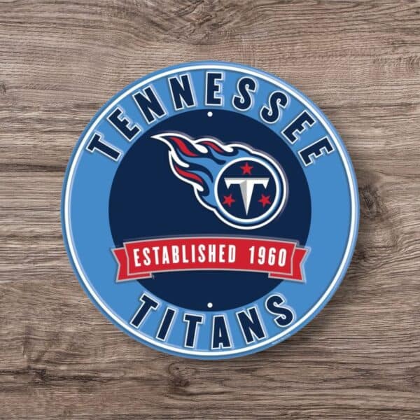 Tennessee Titans Round Metal Sign