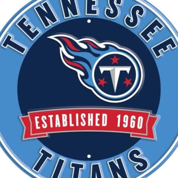 Tennessee Titans Round Metal Sign