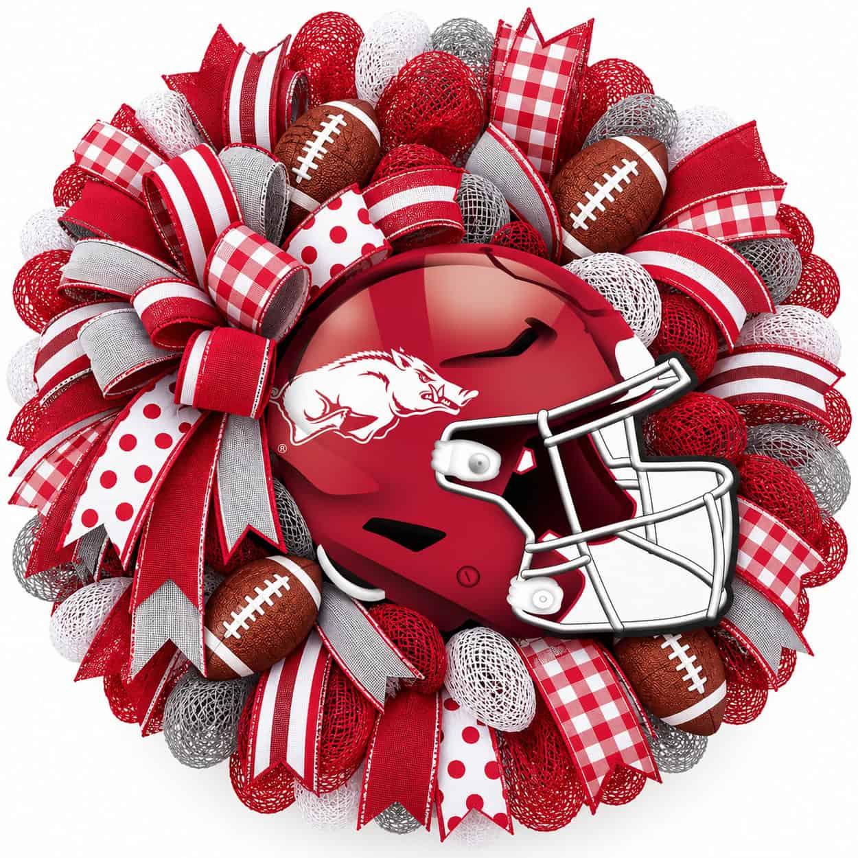 Arkansas Razorbacks Football Helmet Wreath
