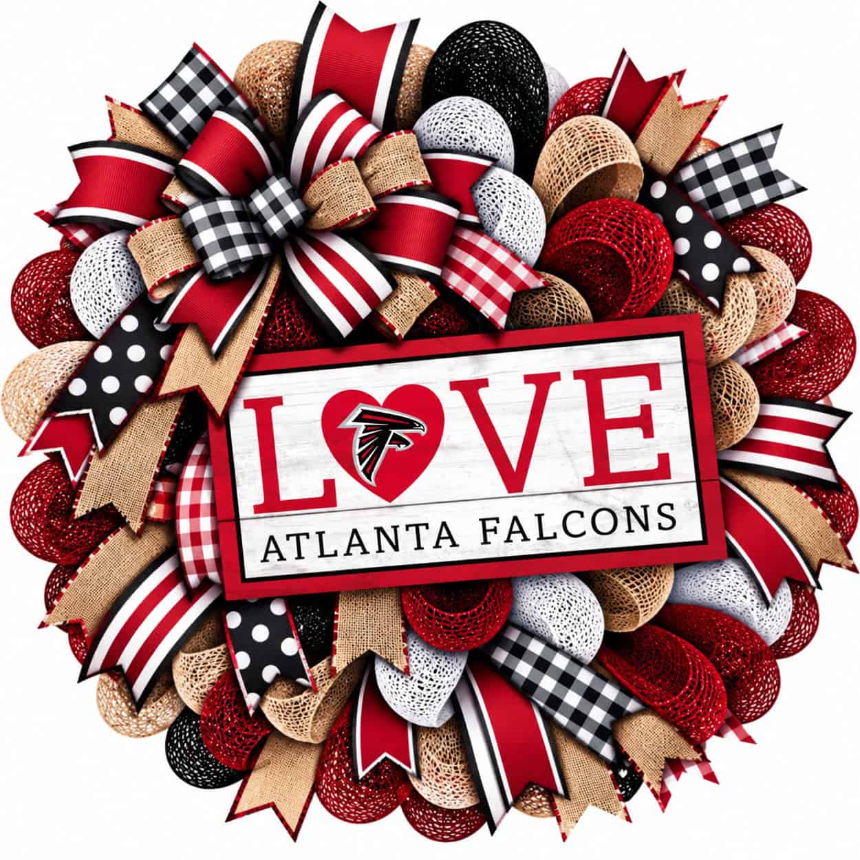 Atlanta Falcons LOVE Wreath-AI Atlanta Falcons LOVE Wreath