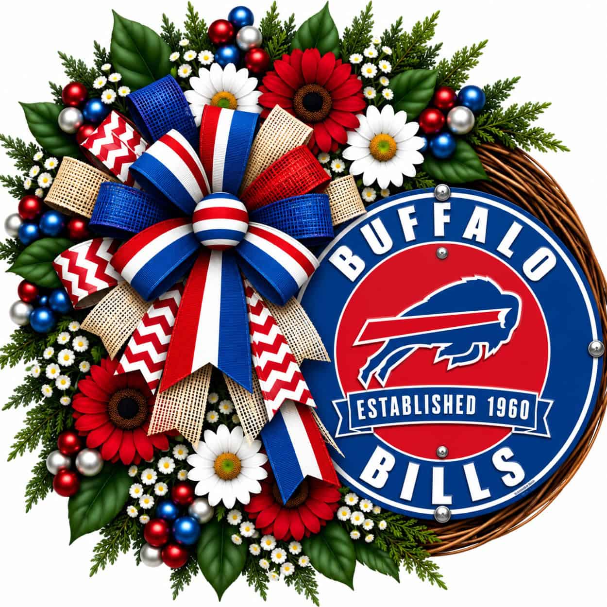 Buffalo Bills football wreath