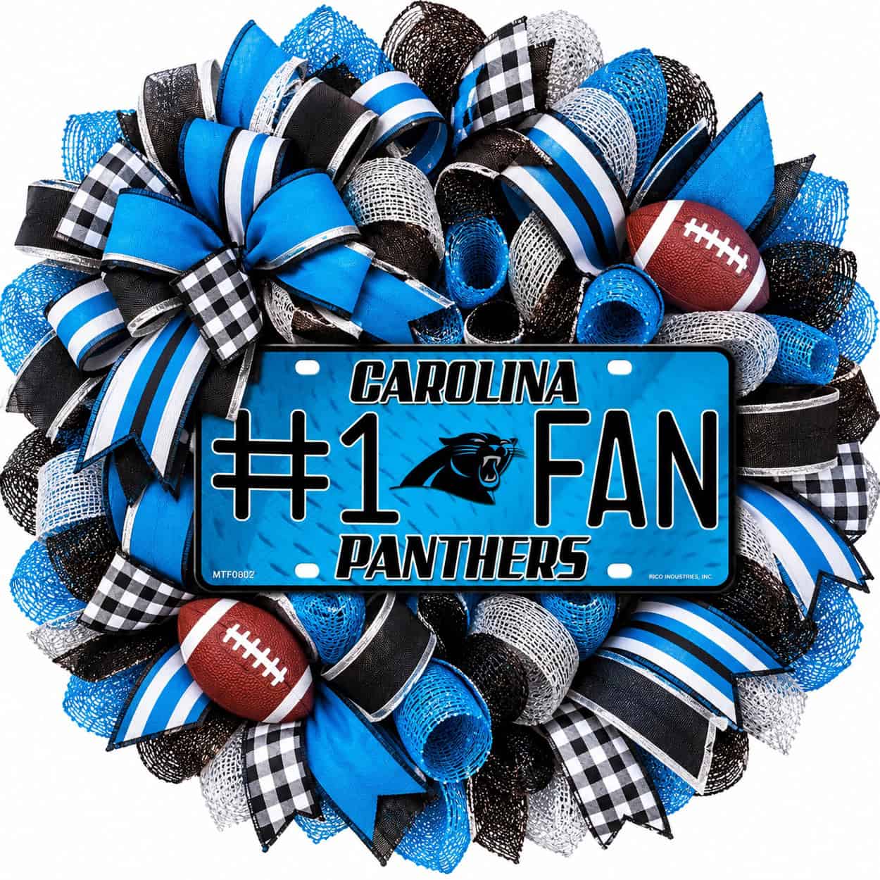 Carolina Panthers License Plate Wreath
