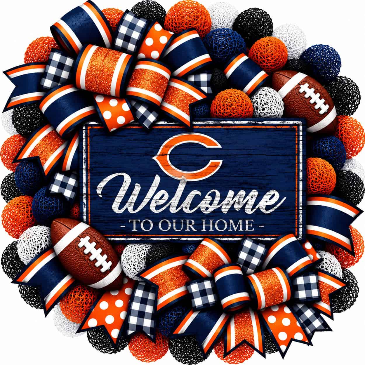 Chicago Bears 20 Inch Welcome Wreath