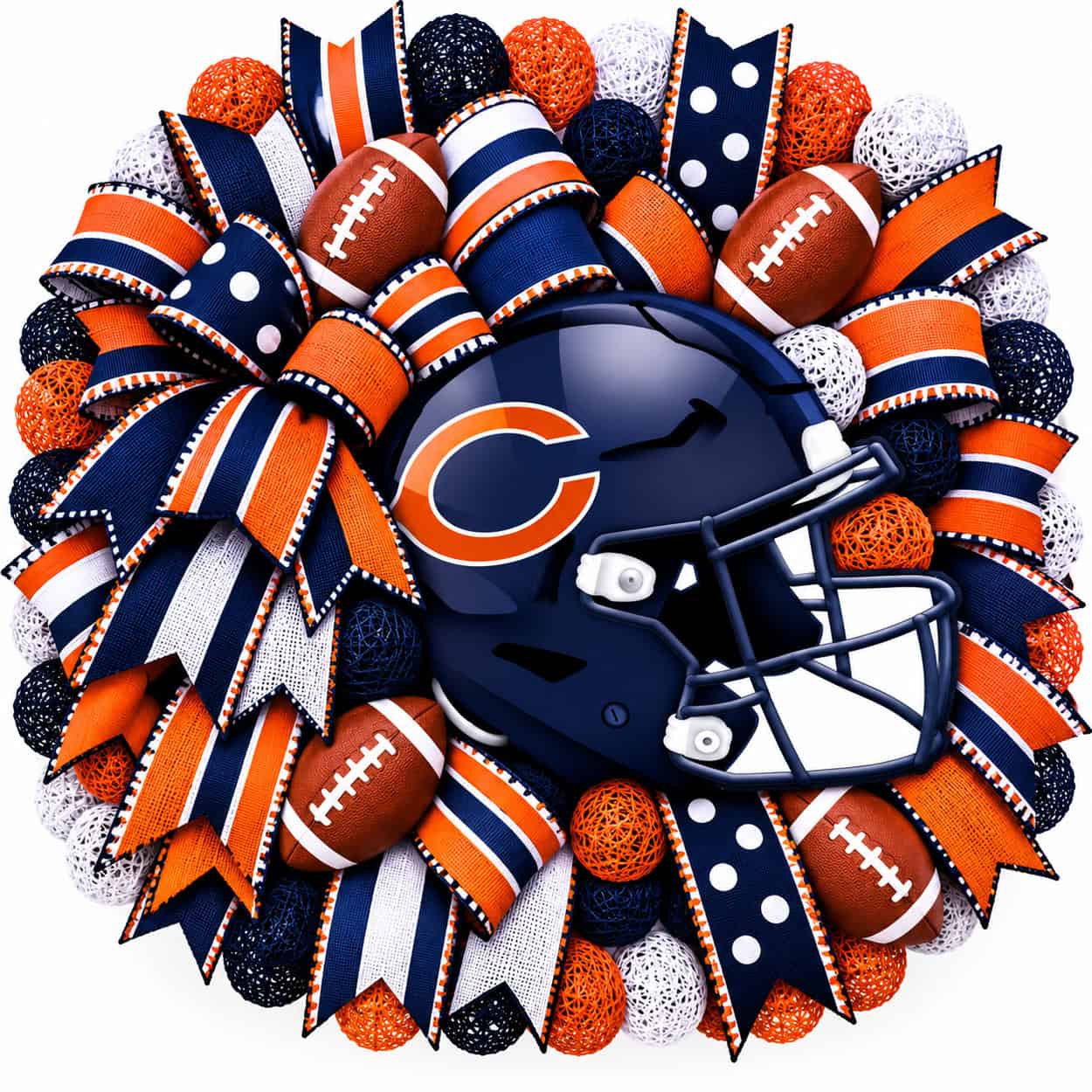 Chicago Bears Football Helmet Wreath