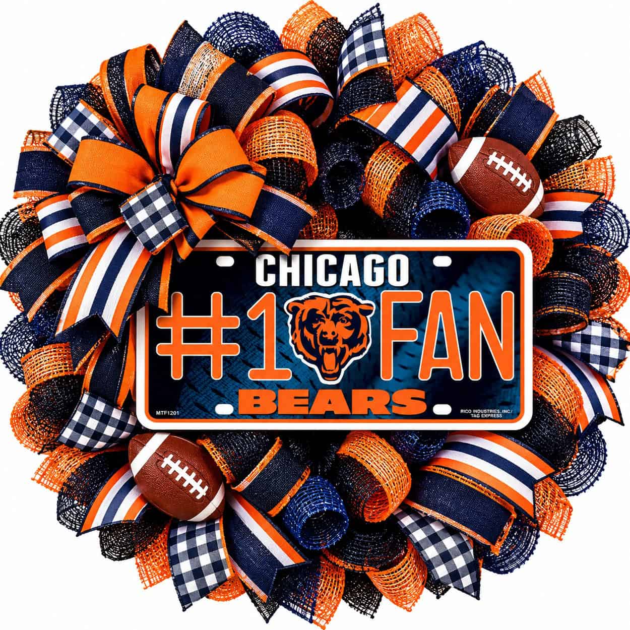 Chicago Bears License Plate Wreath
