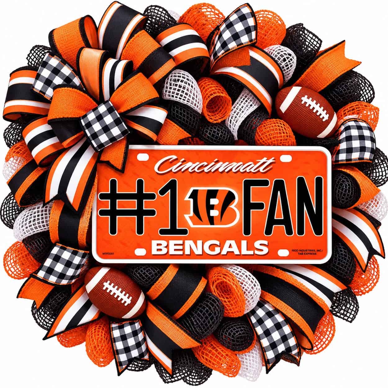Cincinnati Bengals License Plate Wreath