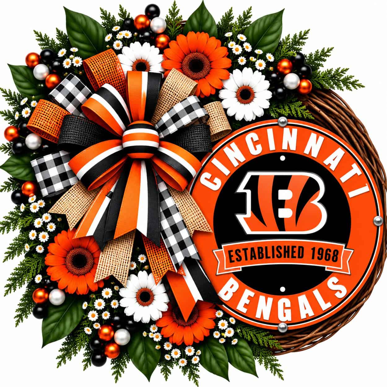 Cincinnati Bengals football wreath