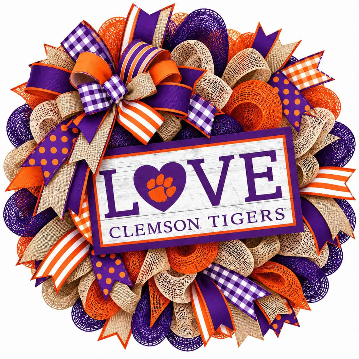 Clemson Tigers LOVE Wreath