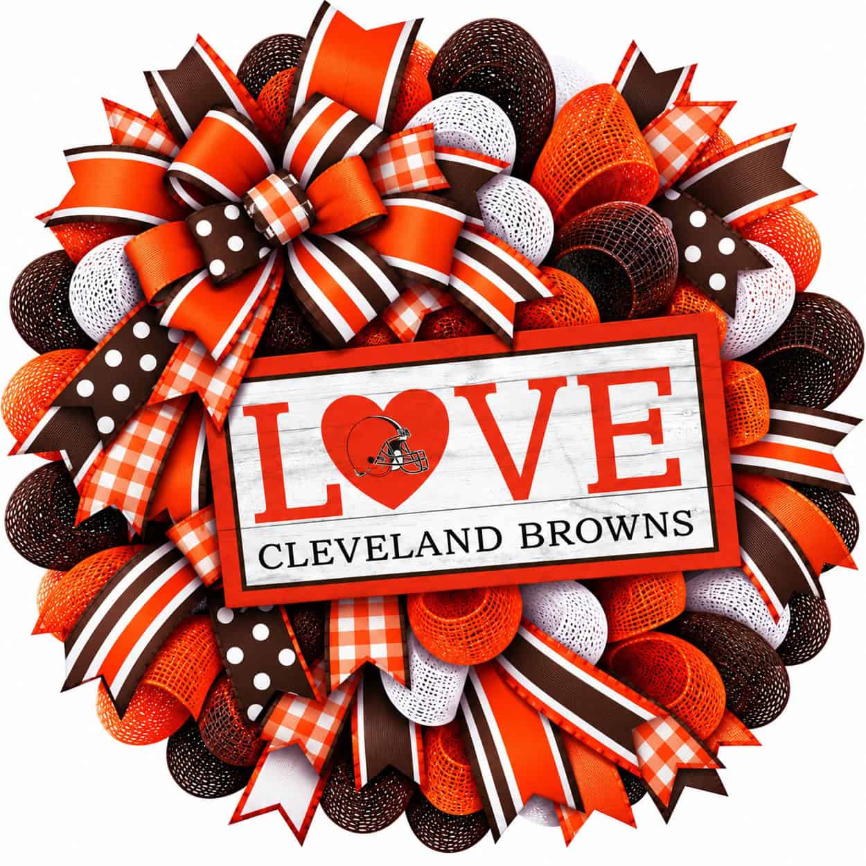 Cleveland Browns LOVE Wreath No Football Ribbon