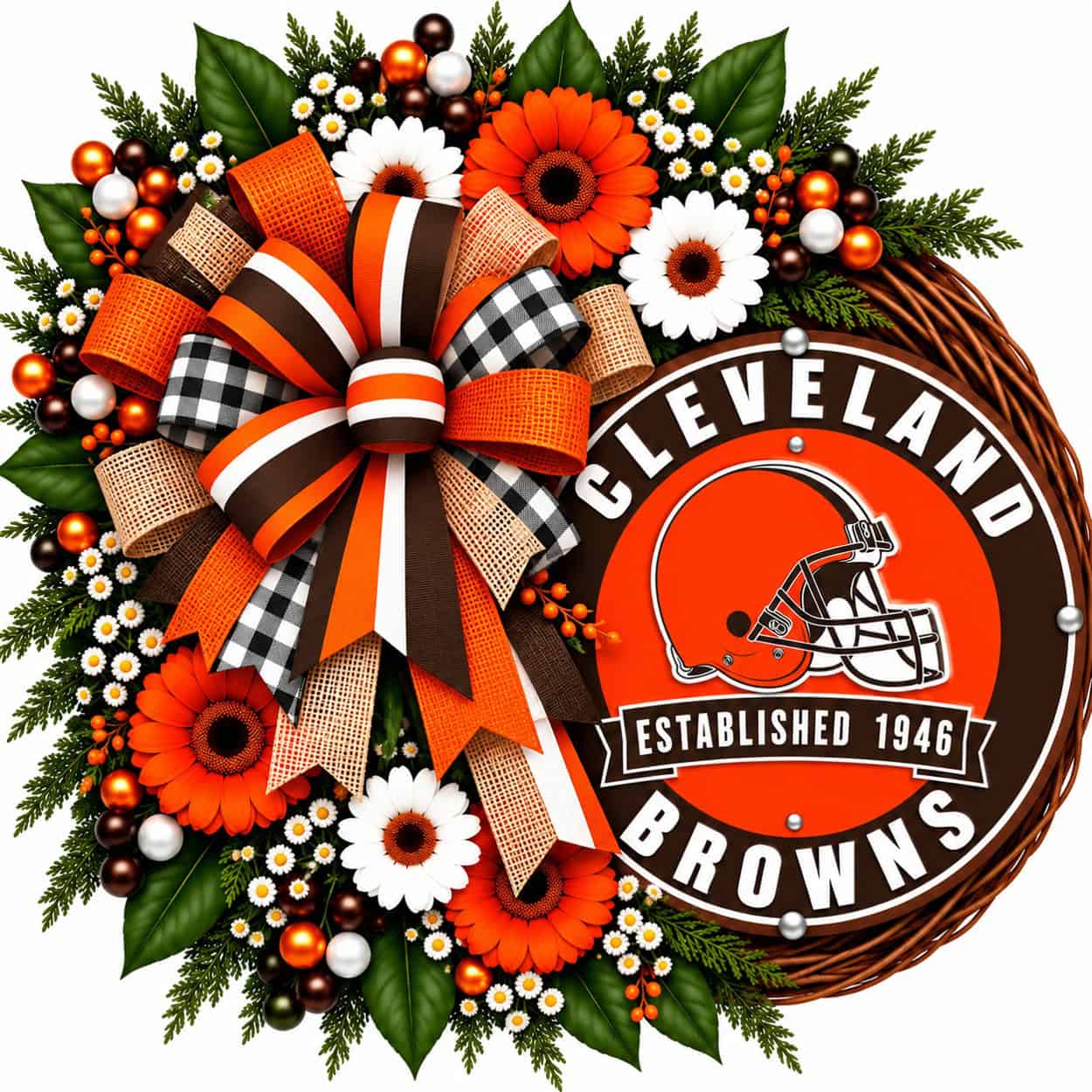 Cleveland Browns football wreath