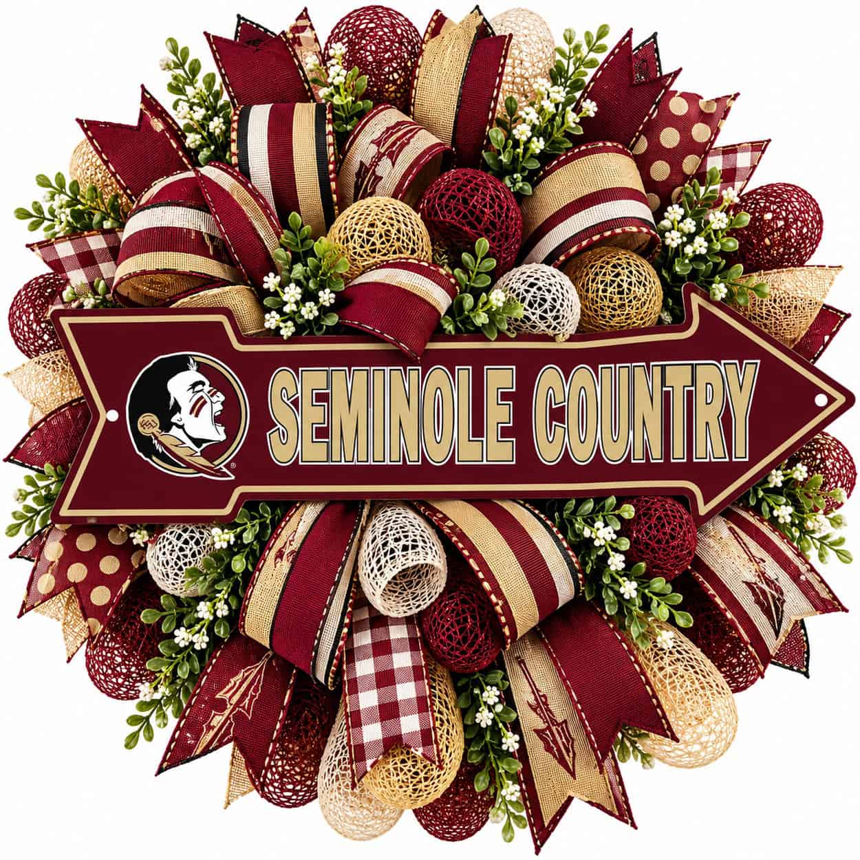 Florida State Seminole Country football wreath