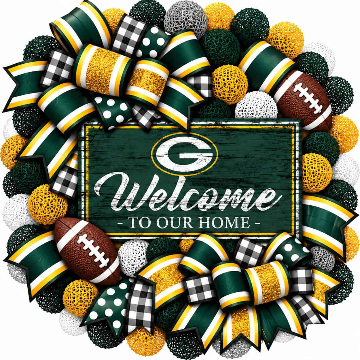 Green Bay Packers 20 Inch Welcome Wreath