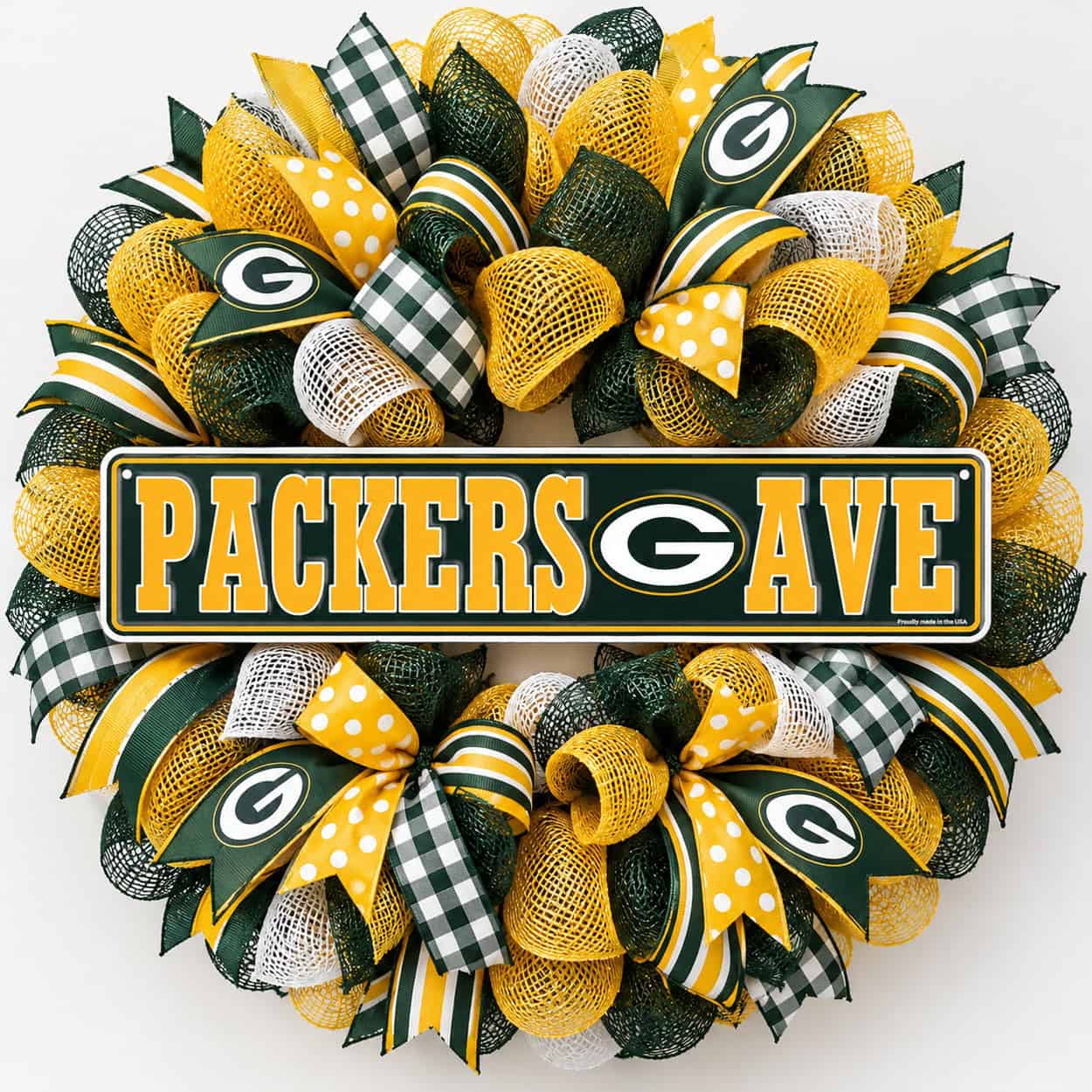 Packer Material Green Bay Packers Football Wreath Ideas