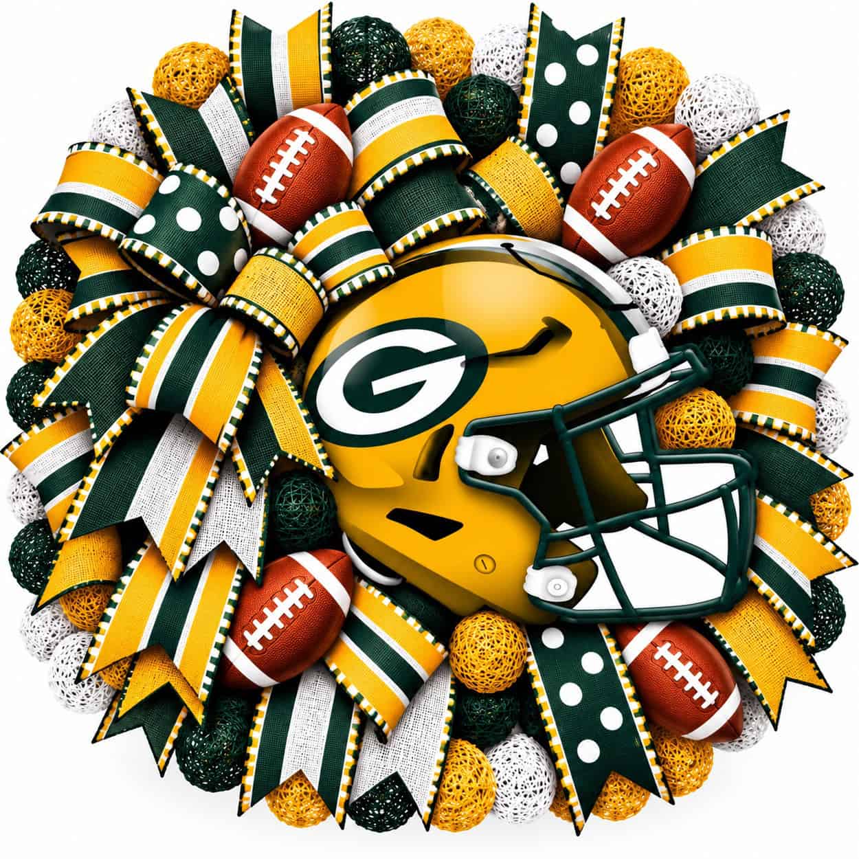 Green Bay Packers Football Helmet Wreath