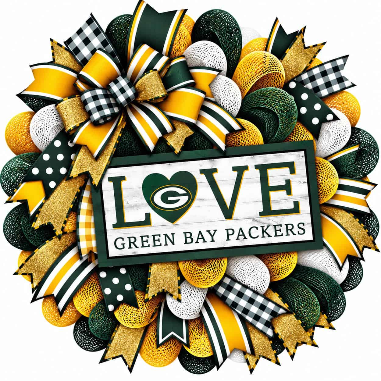 Green Bay Packers LOVE Wreath