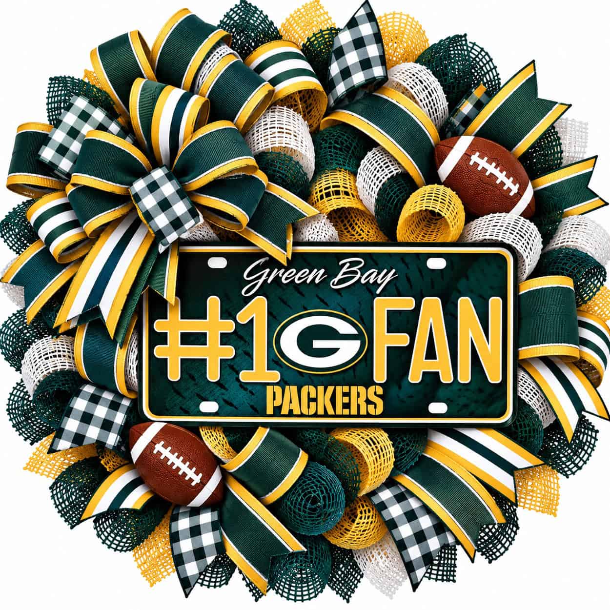 Green Bay Packers License Plate Wreath