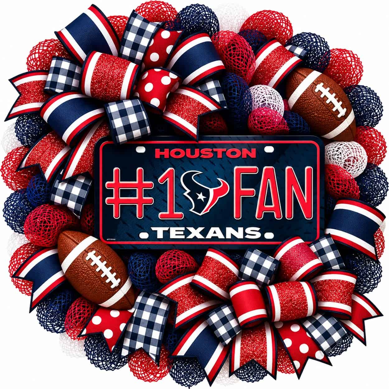 Houston Texans 20 Inch License Plate Wreath