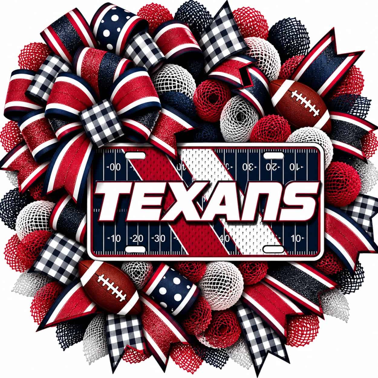 Houston Texans Football Field License Plate Wreath