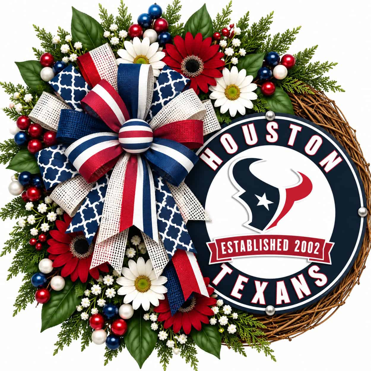 Houston Texans football grapevine wreath