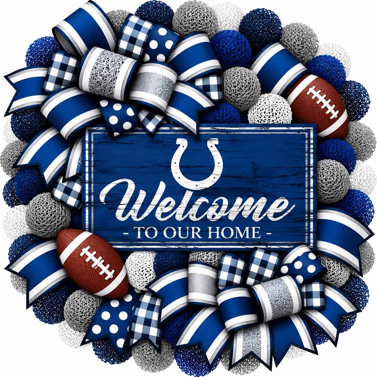 Indianapolis Colts 20 Inch Welcome Wreath